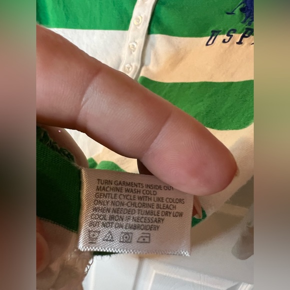 U.S. Polo Association Women’s 3/4 Quarter Sleeve Half Button Up Shirt Large - Picture 5 of 6